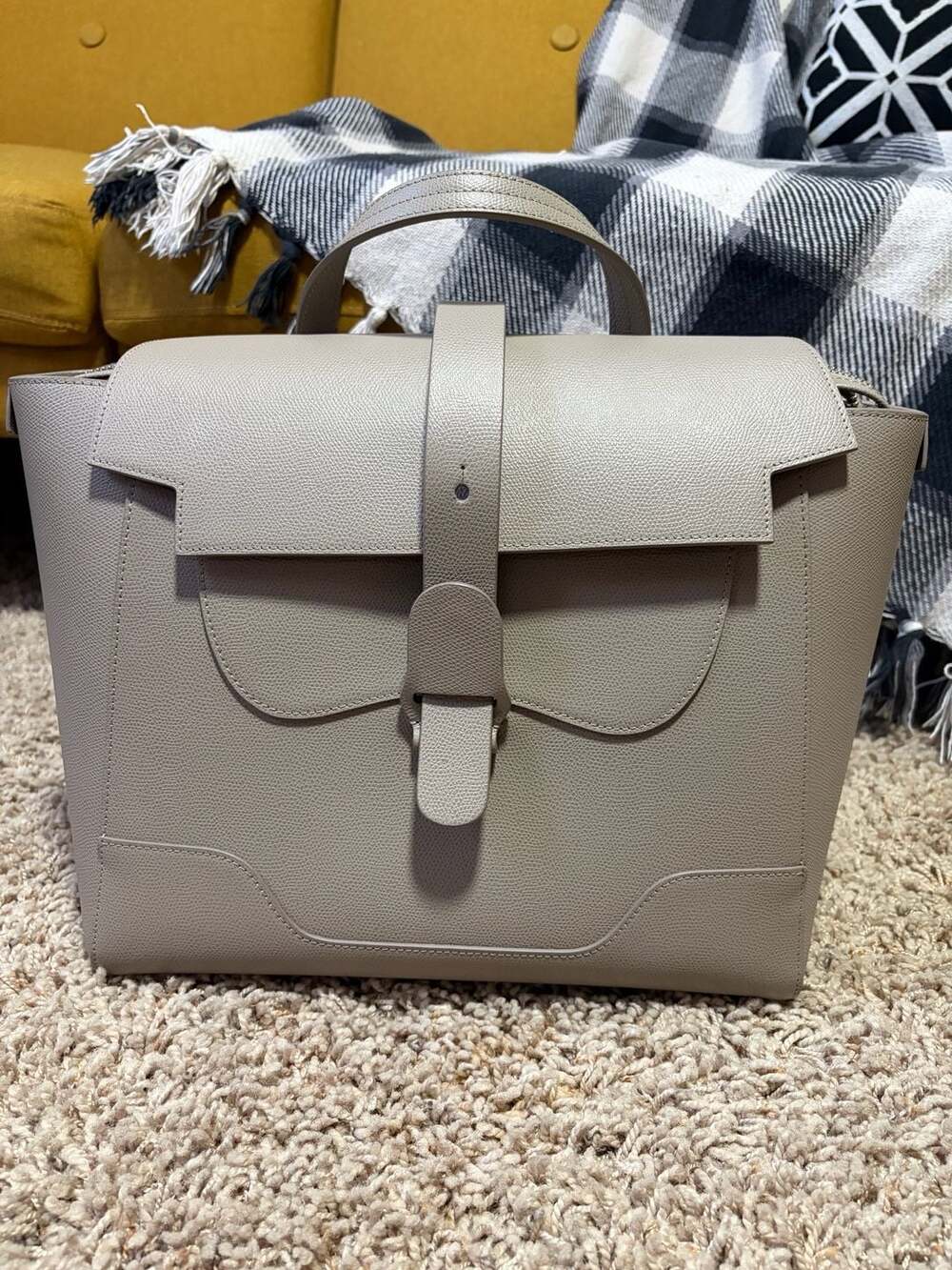 Senreve Maestra Bag in Pebbled Leather Sand